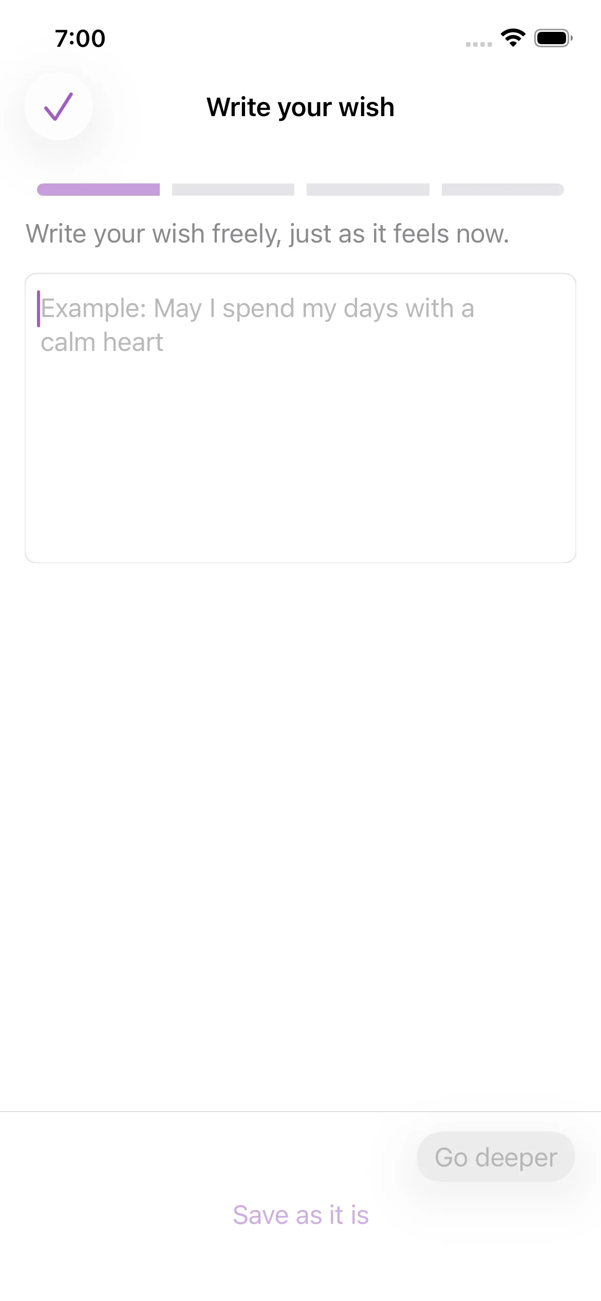 Write your wish screen